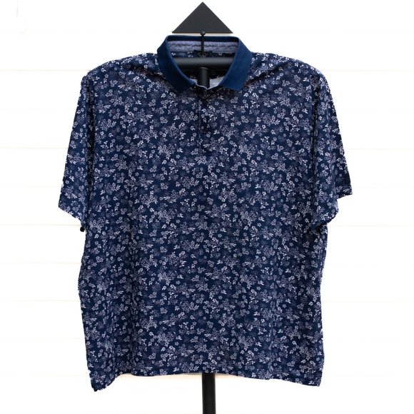 PAUL & SHARK Yachting Cotton Polo Shirt Blue with Floral Design, 2XL, Big & Tall - Picture 5 of 8